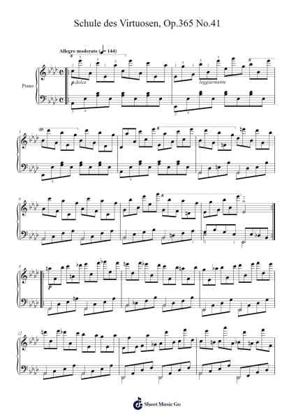 Schule des Virtuosen, Op. 365 No. 41 Sheet Music by Carl Czerny-Arr.Hoywoolf Lindses