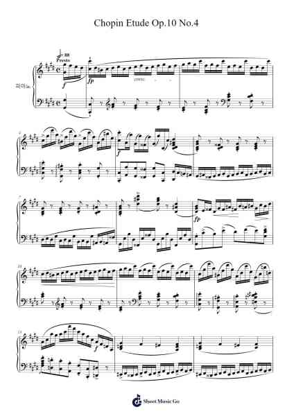 Chopin Etude Op.10 No.4 Sheet Music by Frédéric Chopin-Arr.Dwighthart Mickrold
