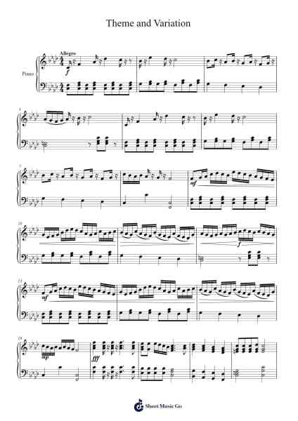 Theme and Variation Sheet Music by freya-Arr.Hagpold