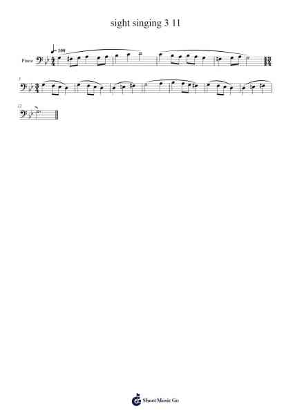 sight singing 3 11 Sheet Music by -Arr.Subill