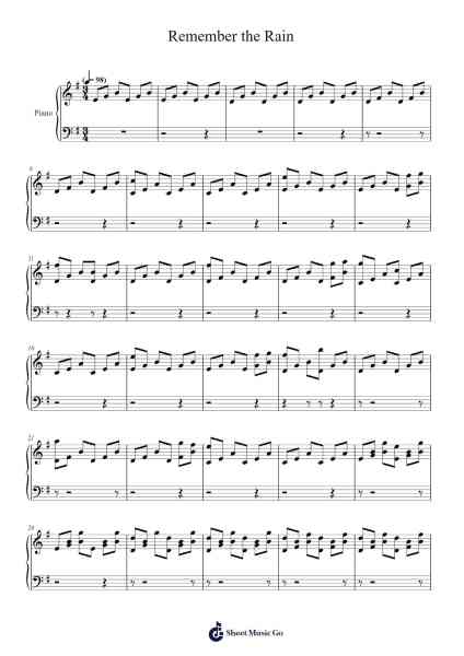 Remember the Rain Sheet Music by itznaoxb-Arr.Wesriah