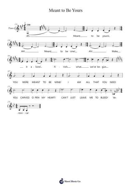 Meant to Be Yours Sheet Music by Heathers-Arr.Hodgham Bobbright