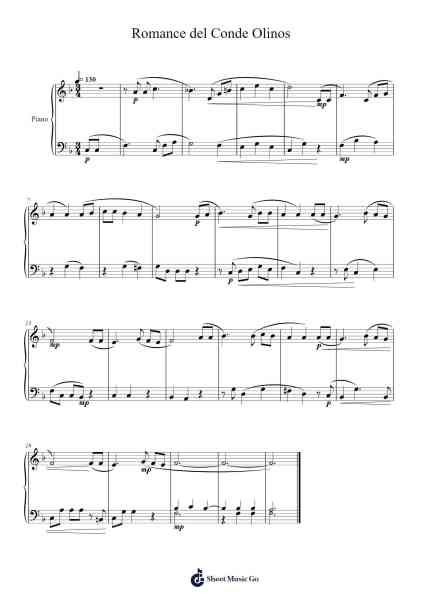 Romance del Conde Olinos Sheet Music by Joaquín Díaz-Arr.Quinncol