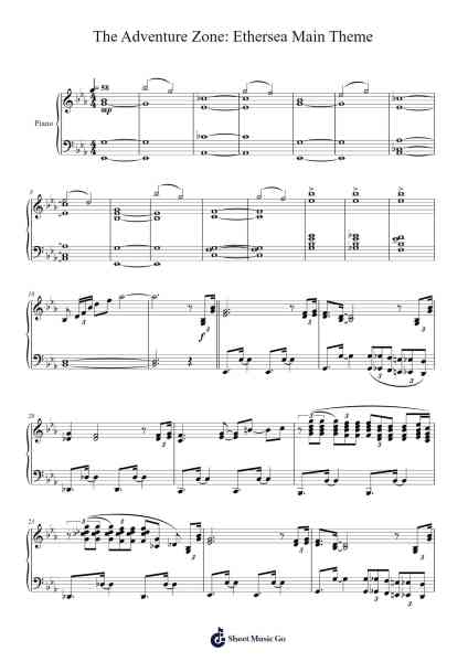 The Adventure Zone: Ethersea Main Theme Sheet Music by Griffin McElroy-Arr.Mollkins