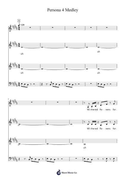 Persona 4 Medley Sheet Music by -Arr.Yedpont