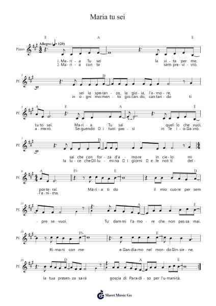 Maria tu sei Sheet Music by Gen Rosso-Arr.Kathmann