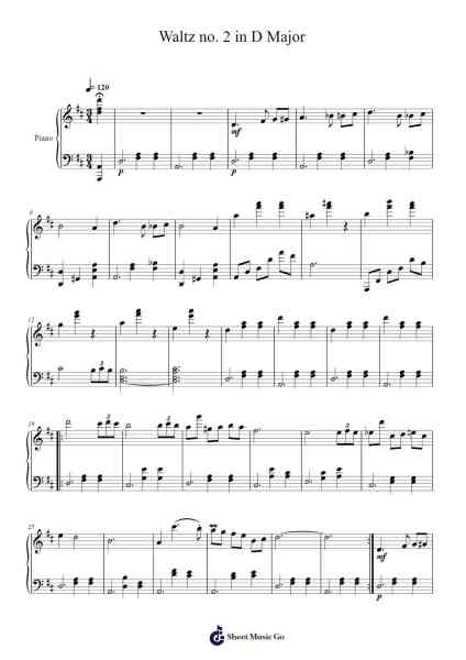Waltz no. 2 in D Major 樂譜由 Jordan Thukkaram - 編曲 Jannuel Graceche