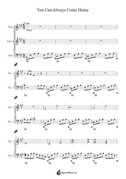 You Can Always Come Home - Deltarune Sheet Music by Bessck-Arr.Huxzie Dyjoy