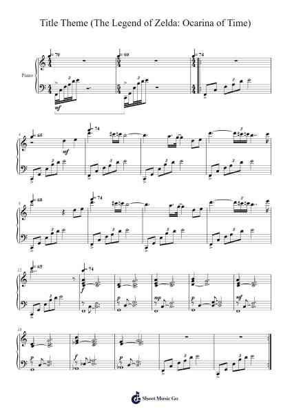Title Theme (The Legend of Zelda: Ocarina of Time) Sheet Music by Koji Kondo-Arr.Sanprice
