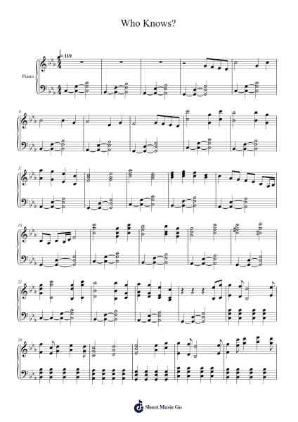 Who Knows? Sheet Music by Thodorehugh-Arr.Humlop