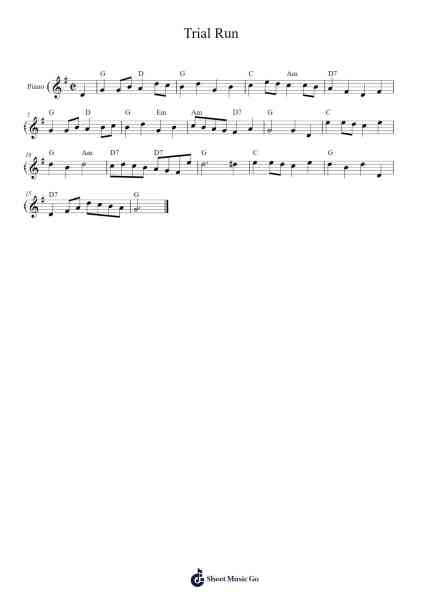 Trial Run Sheet Music by Bryon Bonnett-Arr.Tethew Wolfdwight