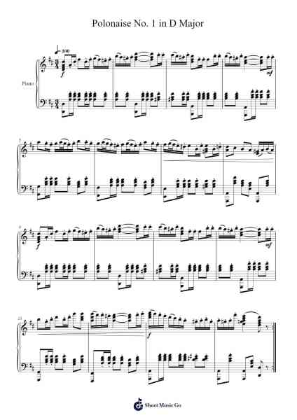 Polonaise No. 1 in D Major Sheet Music by agastyaveluri-Arr.Mileswin Joanmuel
