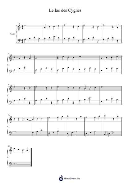 Le lac des Cygnes Sheet Music by Pyotr Ilyich Tchaikovsky-Arr.Dwightlind