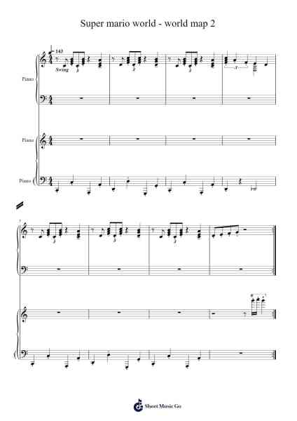 Super mario world - world map 2 Sheet Music by Misc Computer Games-Arr.Wolflor Coltrid