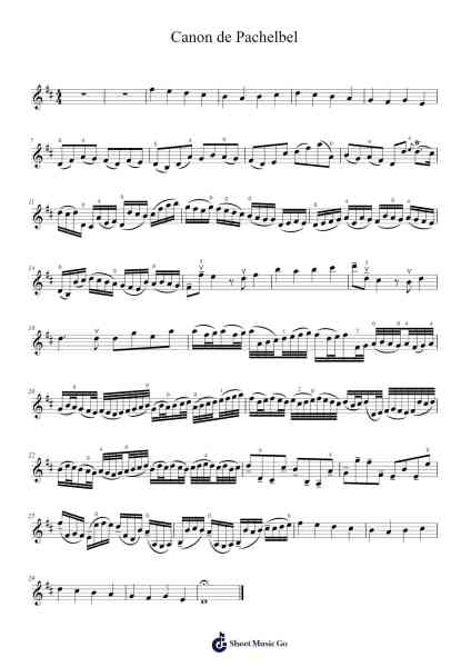 Canon de Pachelbel Sheet Music by Marie Leloup-Arr.Yetkim Vauglvis