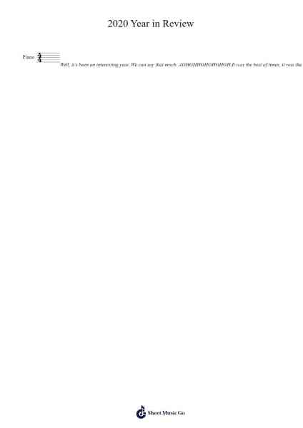 2020 Year in Review Sheet Music by MNGA-Arr.Trecus Yalelot