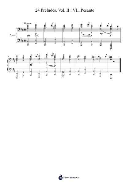 24 Preludes, Vol. II : VI., Pesante Sheet Music by Brandon Cook-Arr.Cookdunn