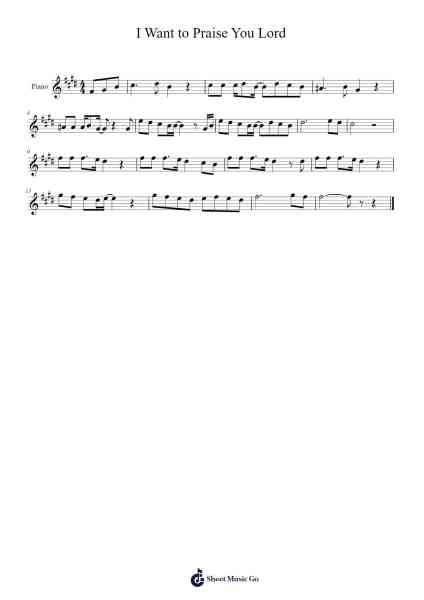 I Want to Praise You Lord Sheet Music by Brownecolm Dennoah-Arr.Yuledawn
