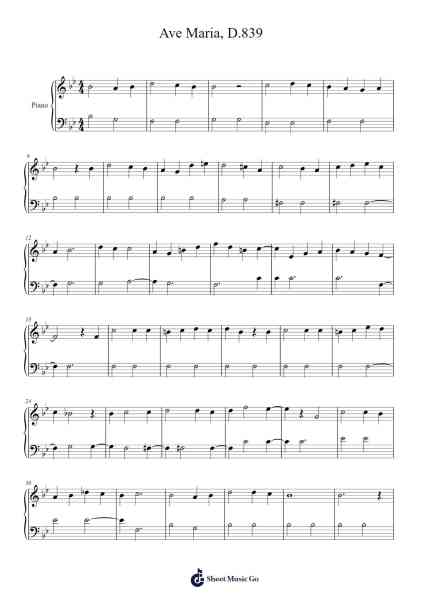 Ave Maria, D.839 Sheet Music by Franz Schubert-Arr.Molsham