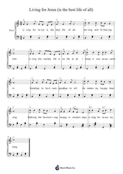 Living for Jesus (Is the Best Life of All) Sheet Music by Unknown-Arr.Reyblume Poundtor