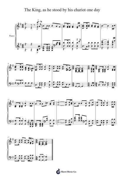 The King, as he stood by his chariot one day Sheet Music by John R. Sweney-Arr.Egbeau