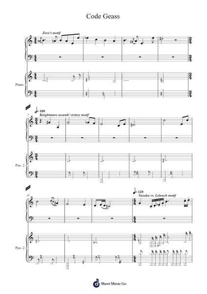 Code Geass Sheet Music by Kotaro Nakagawa-Arr.Joannes Nohan