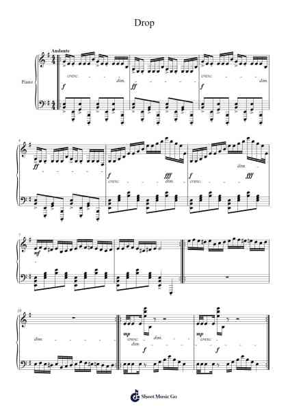 Drop Sheet Music by Dawnbrowne-Arr.Bownio Elroytier