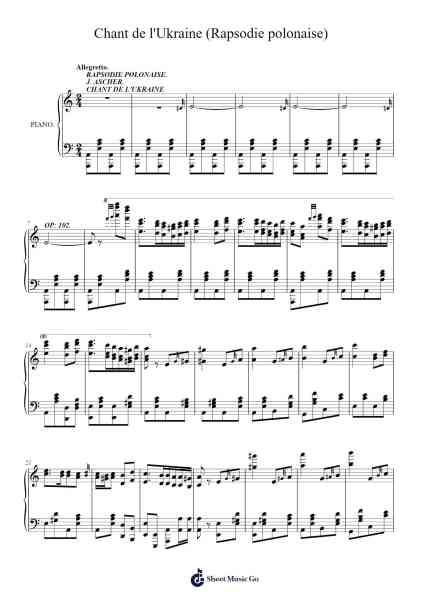 Chant de l'Ukraine (Rapsodie polonaise) Sheet Music by Joseph Ascher-Arr.Thompze