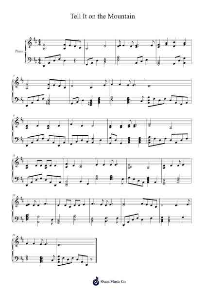 Tell It on the Mountain Sheet Music by Ng T.Y.-Arr.Vanlett Hudrey