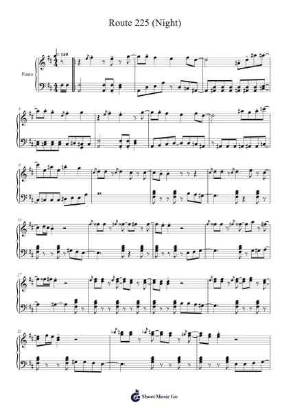 Route 225 (Night) Sheet Music by Go Ichinose-Arr.Clarknence