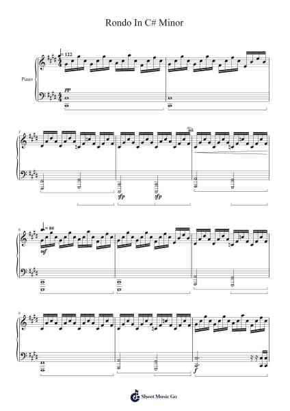 Rondo in C-sharp Minor, Op. posth. Sheet Music by Johann Sebastian Bach-Arr.Gosnix