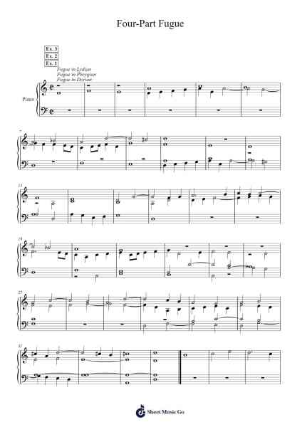 Four-Part Fugue Sheet Music by Johann Joseph Fux-Arr.Bautab