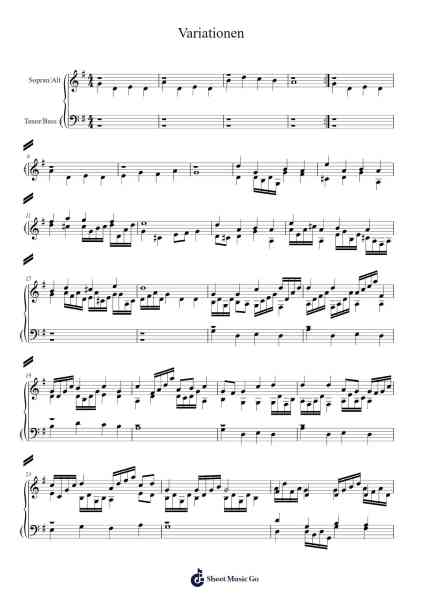 Variationen über ein Thema von Handel, Op. 24 Sheet Music by newsrex24-Arr.Alac Floleigh