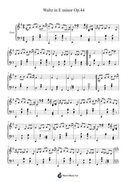 Waltz in E Minor, Op. 44 Sheet Music by Genewat Duttret-Arr.Odefred