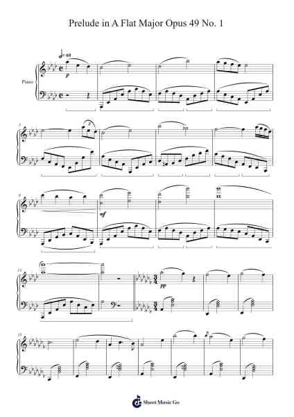 Prelude in A Flat Major Opus 49 No. 1 Sheet Music by Harry Rees-Arr.Payyule