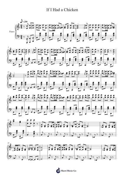 If I Had a Chicken Sheet Music by Kevin MacLeod-Arr.Jonestor