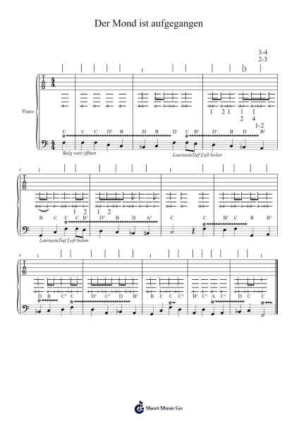 Der Mond ist aufgegangen Sheet Music by Paul Gerhardt-Arr.Cugue Vebriel