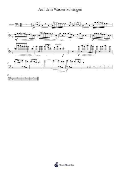 Auf dem Wasser zu singen 楽譜 by Franz Schubert-Arr.Springqe