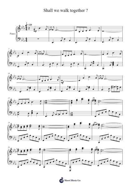Shall we walk together ? Sheet Music by Masao Aichi-Arr.Tifliz