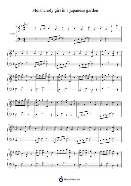 Melancholy girl in a japanese garden Sheet Music by Wendy García-Arr.Pomeo Walshbee