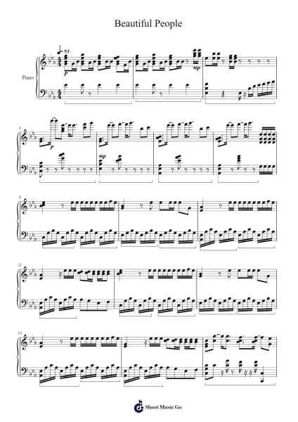 Beautiful People Sheet Music by Ed Sheeran-Arr.Putess Cranenions
