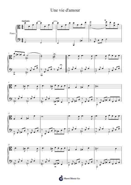 Une vie d'amour Sheet Music by G. Garvarec-Arr.Colyork