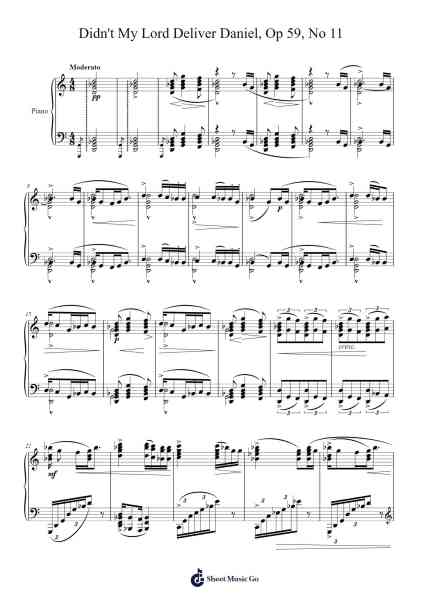 Didn't My Lord Deliver Daniel, Op 59, No 11 Sheet Music by Samuel Coleridge-Taylor-Arr.Loulup