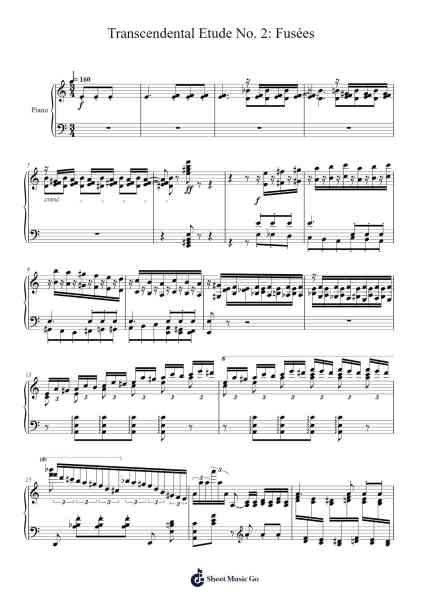 Transcendental Etude No. 2: Fusées Sheet Music by Franz Liszt-Arr.Whittrine Pruham