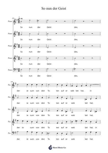 So nun der Geist-Sopranos1 Sheet Music by Johann Sebastian Bach-Arr.Make