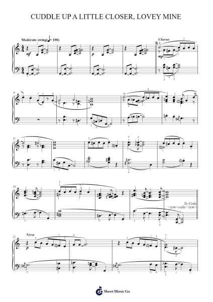 Cuddle Up A Little Closer, Lovey Mine Sheet Music by Jerome Kern-Arr.Lamguy Nica
