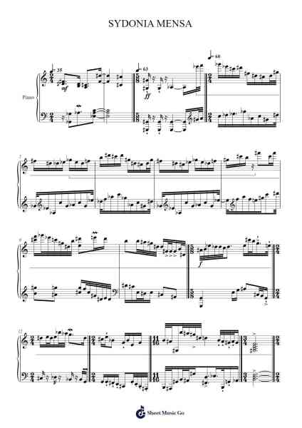 SYDONIA MENSA 樂譜由 T.E. Fleming - 編曲 Swinbrowne Alickla
