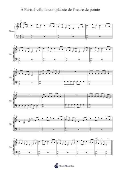 A Paris à vélo la complainte de l'heure de pointe Sheet Music by Joe Dassin-Arr.Kimbach Bloornorth