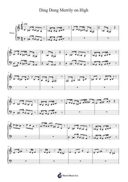 Ding Dong Merrily on High Sheet Music by Woolcam Berttier-Arr.Bingpiers Georlance