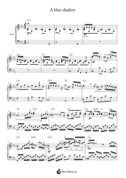 A blue shadow Sheet Music by Berto Pisano-Arr.Gasgreve Ausnal